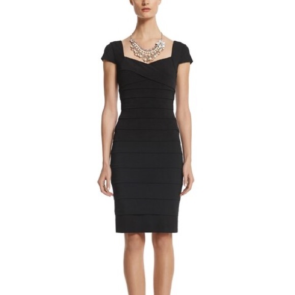 WHBM BLACK ULTRA SLIMMING DRESS - Picture 1 of 11